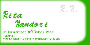 rita nandori business card